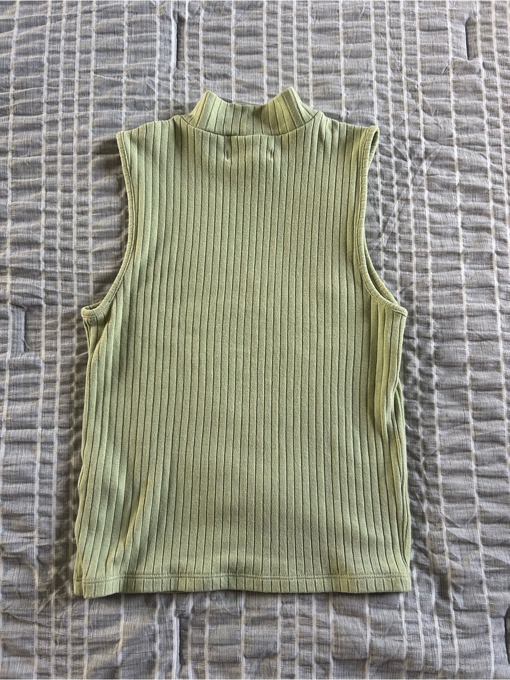 Madewell foam green ribbed turtleneck tank
